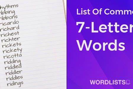 List Of Common 7.